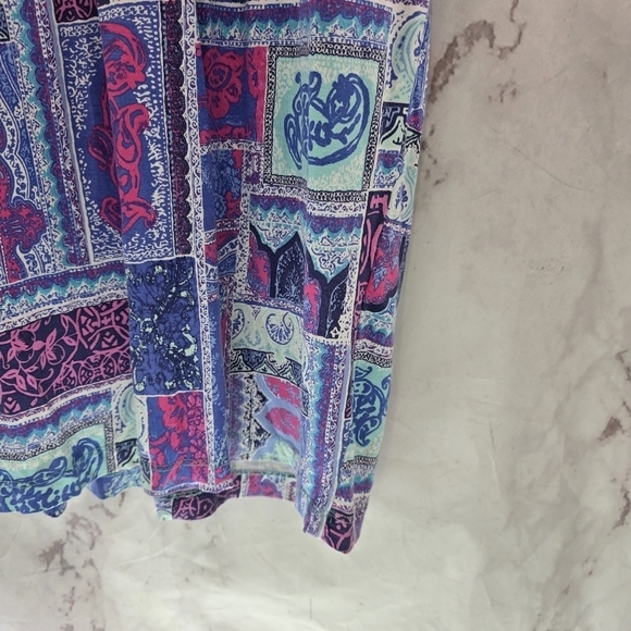 Tori Richard Dress Womens Large Pink Blue Purple Pink Floral Maxi Tank Honolulu - Picture 4 of 9